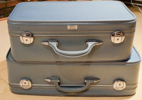 light blue luggage sets