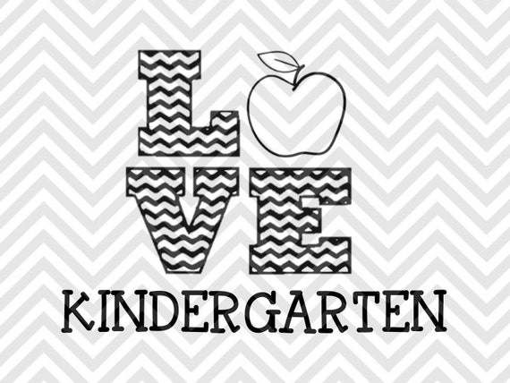 Download Love Kindergarten Teacher SVG and DXF Cut by KristinAmandaDesigns