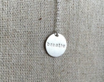 Yoga // yoga necklace // Breathe // Breathe Necklace // Yoga Necklace
