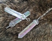 Opal Aura Quartz Point Pendants
