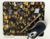 Computer Mousepad christmas gift, Gold Paris Love office Mouse pad, Mousepad Teacher Present desk accessory Romantic Holiday Geek Nerd Gift