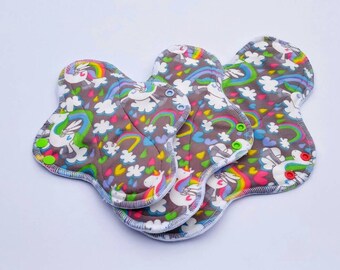 Unicorn Cloth Pads ~ Minky Topped Mama Cloth ~ Reusable Pad ~ Cloth Menstrual Pads ~ Incontinence Pads ~ Cloth Pad Sets ~ 9in, 10in ,12in