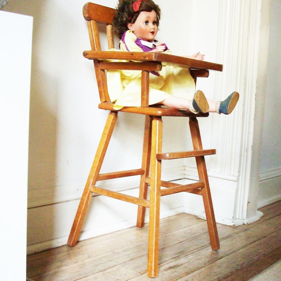 Doll's Highchair / Little Wooden Doll Accessory / Simple