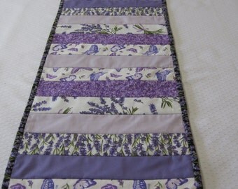 Quilted Table runner, Table runner, Lavender, Purple Table Runner, Lavender Table Runner, Cotton Table Runner, Butterfly Table Runner