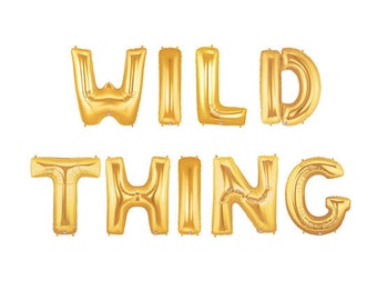 Wild Thing Letter Balloons, Wild One Balloons, Gold Letter Balloons, Metallic Letter Balloons, Custom Party Balloons, Monster Birthday Party