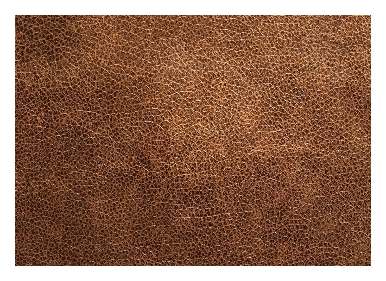 Faux Brown Cowhide Leather Placemat Woven Tactile Texture