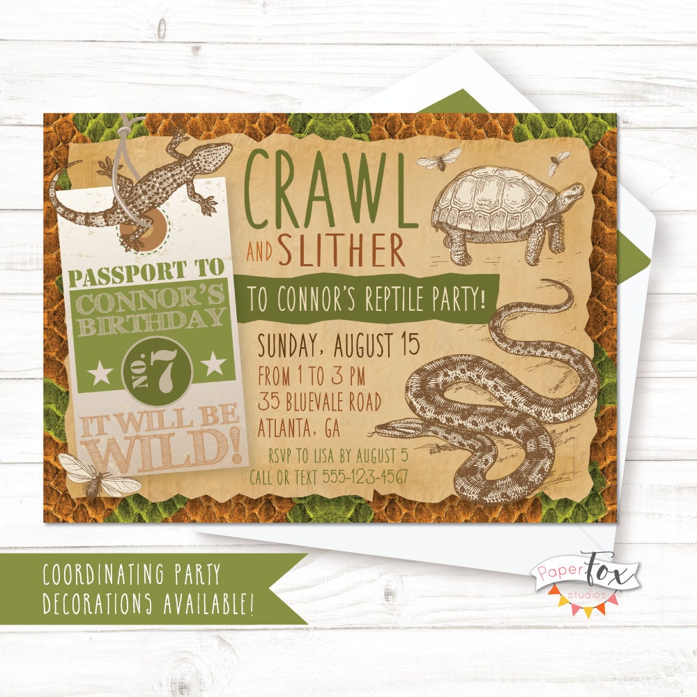 Lizard Birthday Invitations 6