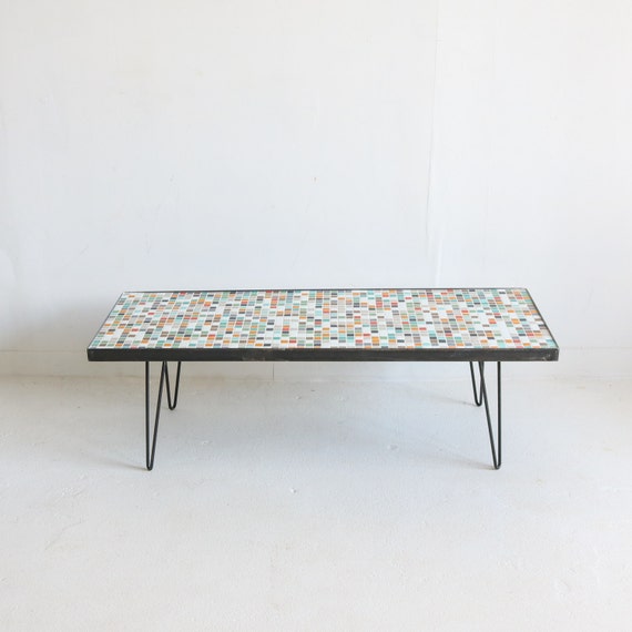 Mosaic Glass Coffee Table by AtomicFurnishing on Etsy