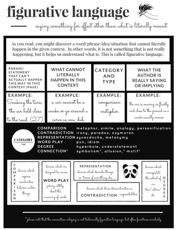 PUN INTENDED Figurative Language Graphic Organizer with