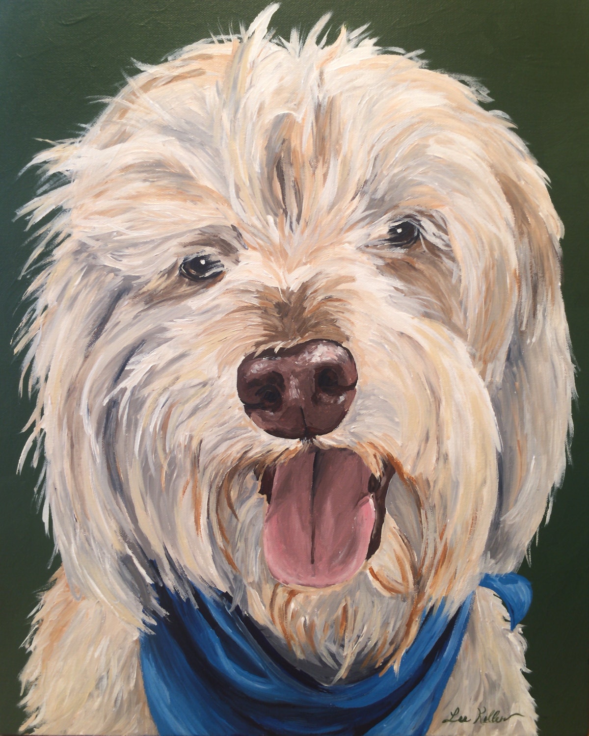 Labradoodle art print from original painting