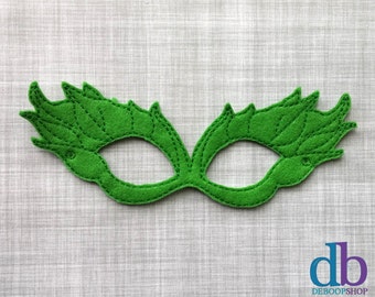 Felt Embroidered Mask - Poison Ivy Mask - Kid & Adult - Creative Play - Halloween Costume