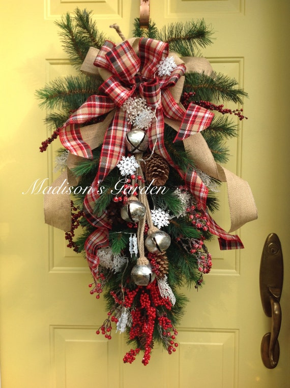 Beautiful Holiday Door Swag Filled with Jingle Bells