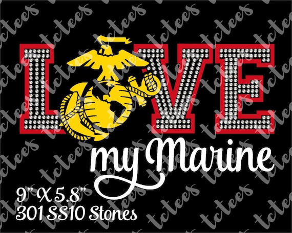Download Items similar to Love My Marine - USMC - Rhinestone Mixed ...