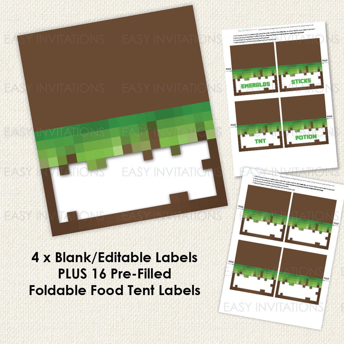 Printable DIY Food Labels Editable Blank and Pre Filled