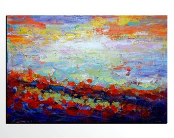 Abstract Canvas Art, Large Painting, Abstract Canvas Art, Framed Art, Abstract Art, Impasto Painting, Landscape Wall Art, Original Painting