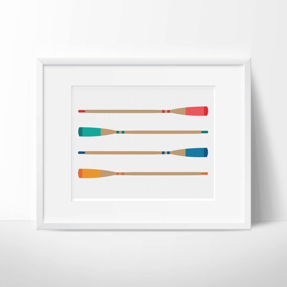 Boat Oar Printable Art Wooden Oars or Paddle Print for Cabin