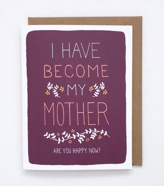 Funny Mother's Day Card Sarcastic Card for Mom by KatFrenchDesign