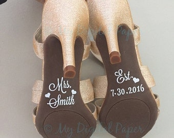 Wedding Shoe Decal - Bridal Shoe Sticker - Custom Shoe Decals - Wedding Shoe Sticker - Shoe Sole Decal - decal for shoe - shoe decal - Bride
