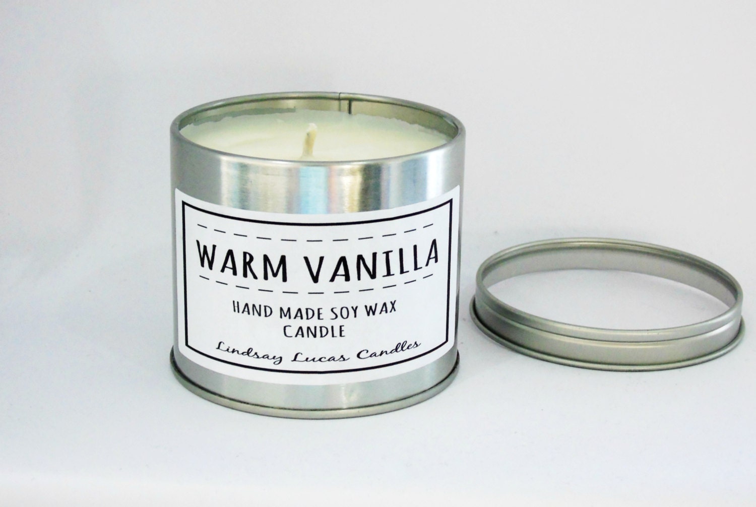 Vanilla Candle Vanilla Scented Candle Tin Candle Scented