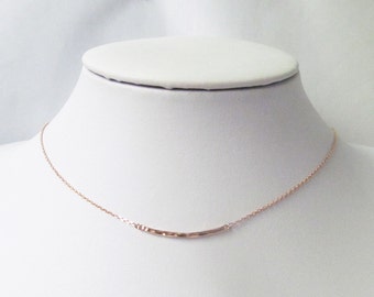 dainty rose gold necklace, delicate rose gold necklace, minimal jewelry, dainty bar necklace, minimalist jewelry