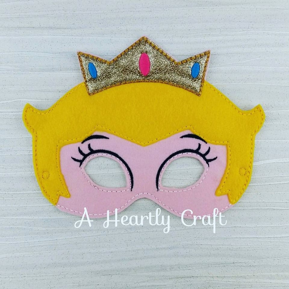 super mario princess peach felt mask
