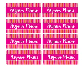 100ct Sunrise Kiss School Name Labels, Kids School Labels, Personalize Name Labels -Waterproof Labels Tinny