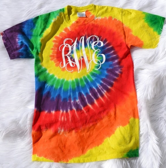 tie dye shirts with monogram