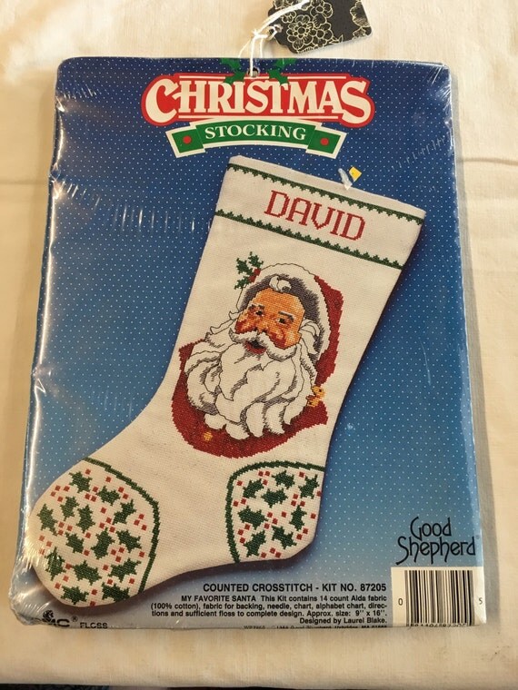 Good shepherd Christmas needlepoint Santa stocking kit