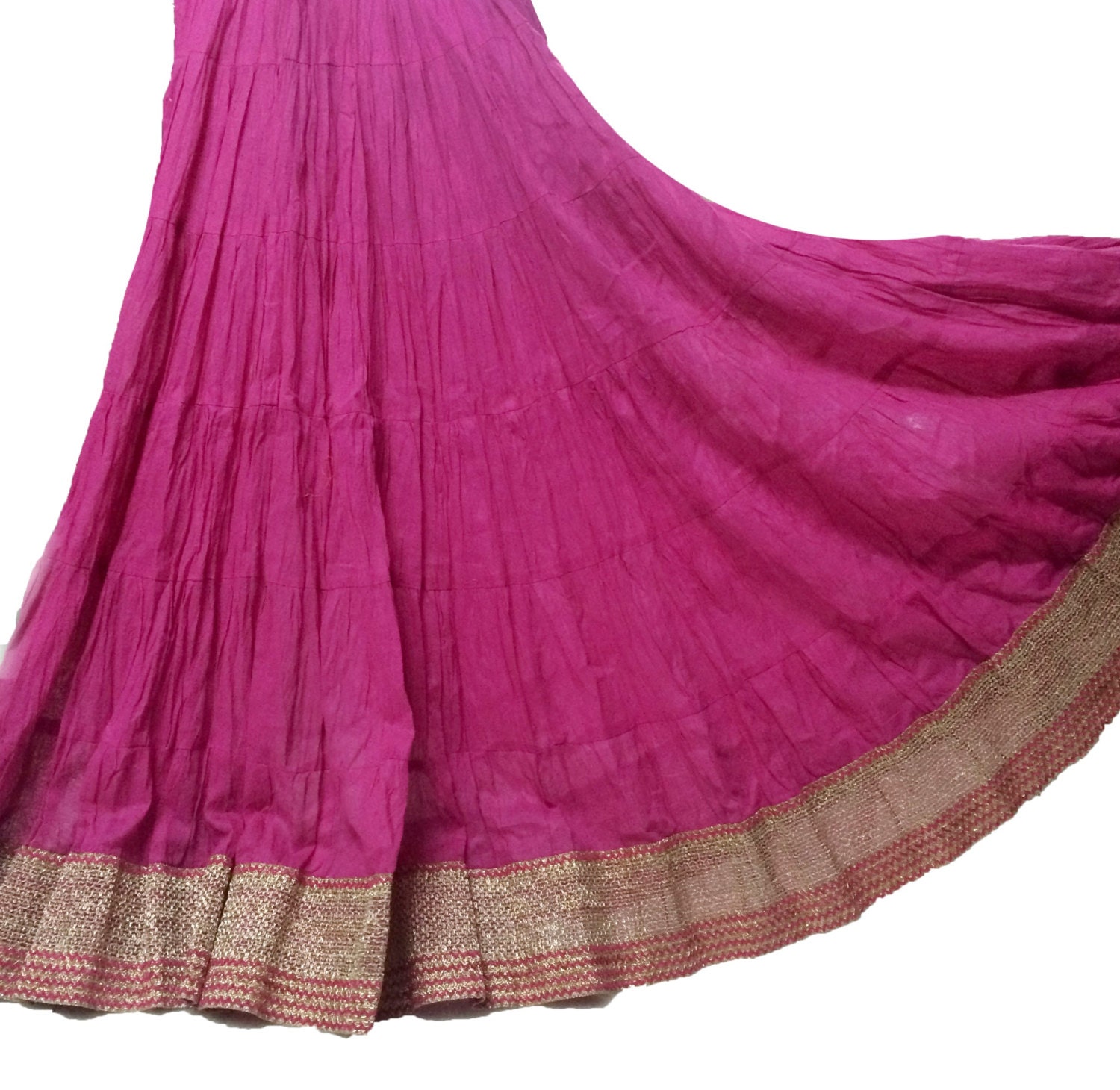 Pink Maxi long bollywood Indian Skirt Belly dance Gypsy Flowy