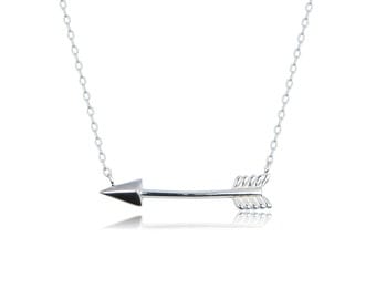 arrow necklace sterling silver BEST SELLER sorority, bridesmaid necklace also in gold and rose gold plated sterling silver, can get wet