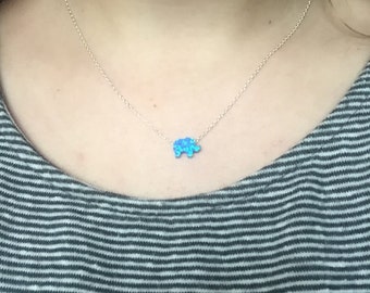 elephant necklace opal real sterling silver necklace and safe to get wet. LOWEST PRICE ONLINE