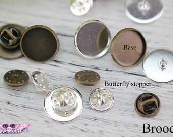 Butterfly Tie tack blanks, Blank Tie Clip, Tie Clip Supply, Tie Tack Pin-40pcs - Tie Tack Brooch Pin - Tie Tack Clutch - N sizes