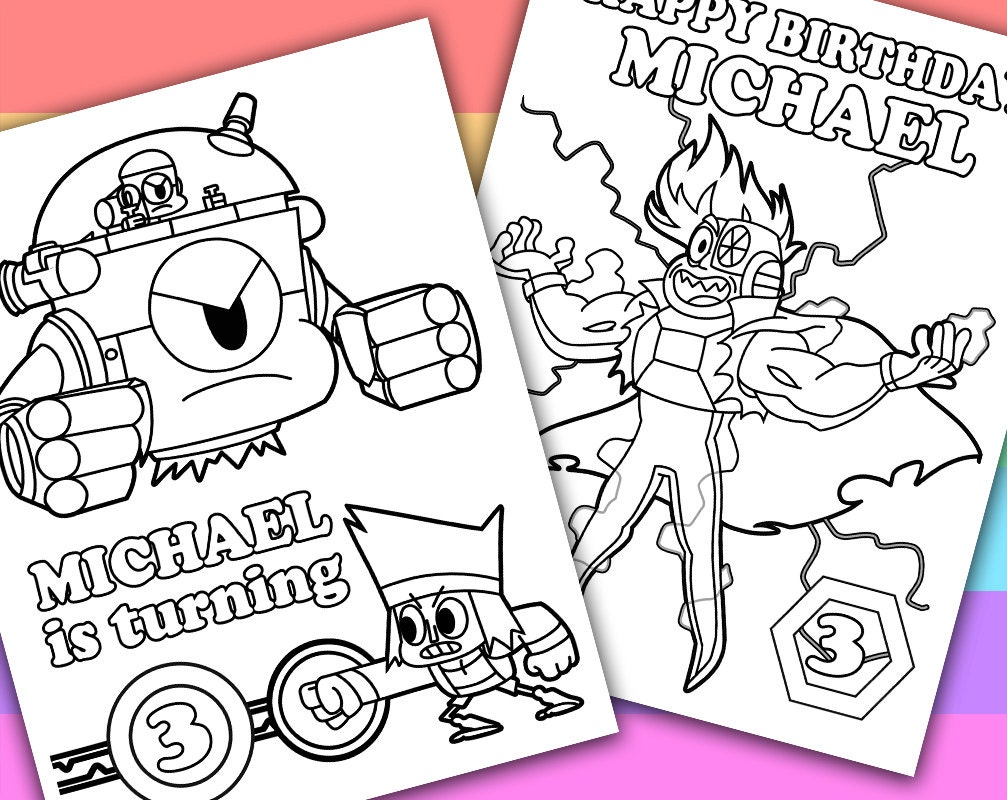 2 Personalized Coloring Pages OK K.O. Lakewood by PetiteMonkey