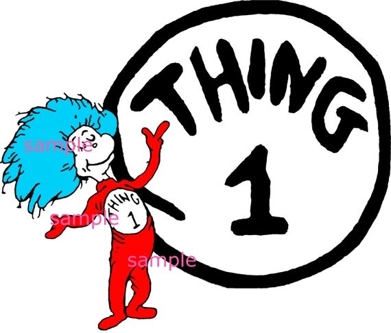 Thing 1 Thing 2 iron onThings Iron onDr Seuss iron by MyCuteParty
