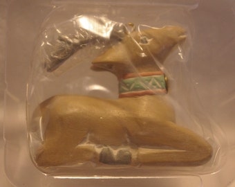 1991 Hallmark Keepsake Christmas Ornament Folk Art Reindeer New