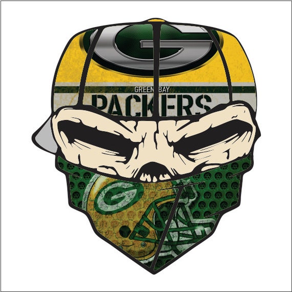Green Bay Packers Bandanna Skull Vinyl Decal / by TheKingOfDecals