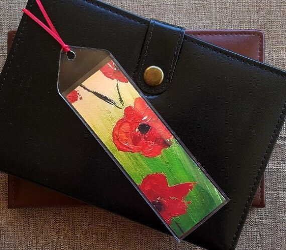 Poppy bookmark Poppy print Bookmark poppies Bookmark poppy
