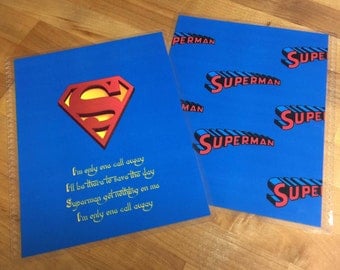 Front and Back Cover Set *Superman* for use with Erin Condren or Happy Planner