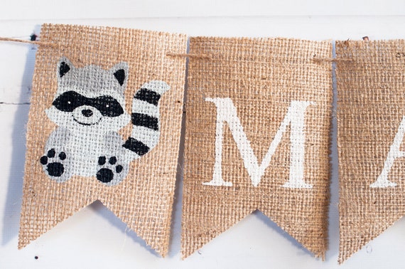 Raccoon Banner Raccon Personalized Banner Personalized Name