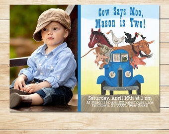 The Little Blue Truck Birthday Invitation Photo //Little Blue Truck Invitation // Little Blue Truck Party // Little Blue Truck Party Favors