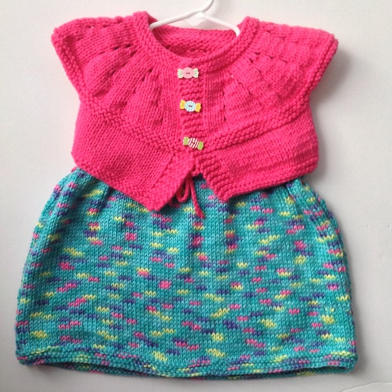 Knit baby dress knitted dress baby girl dress set knit