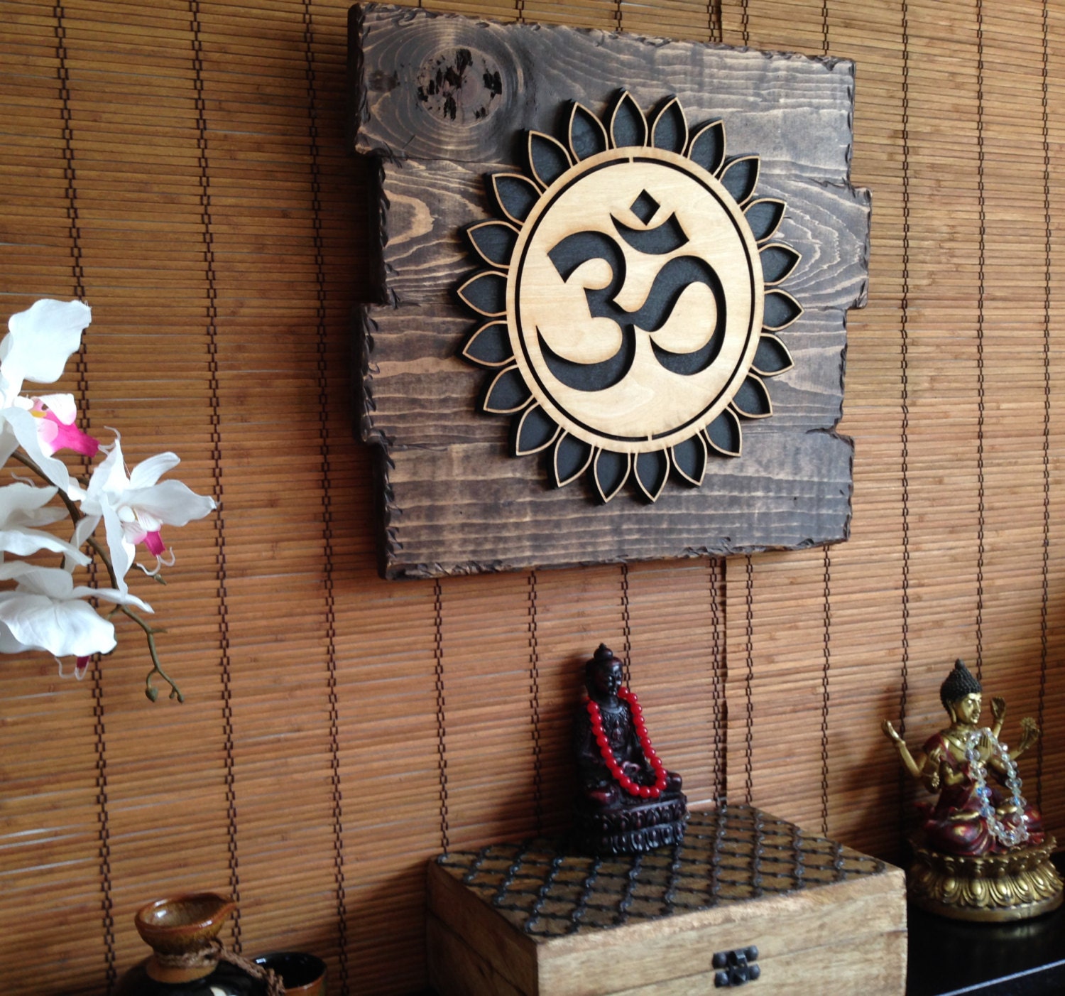 Wall Art Om Symbol Wood Wall Art Home Decor Rustic Decor
