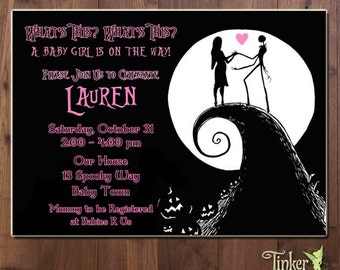Nightmare Before Christmas Baby Shower Party Invitation - Digital File Printable- Sally - Jack Skellington - Baby Shower Invite It is a Girl