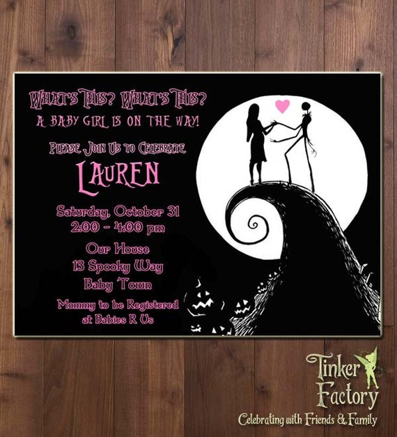 Nightmare Before Christmas Baby Shower Party Invitation Digital File 