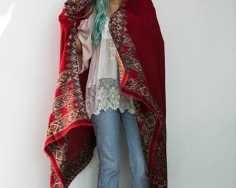 Burgundy Shawl, Embroidered Shawl Wrap, Pure Wool Shawl Scarf, Tribal Winter Fashion, Indian Shawl By Hanamer