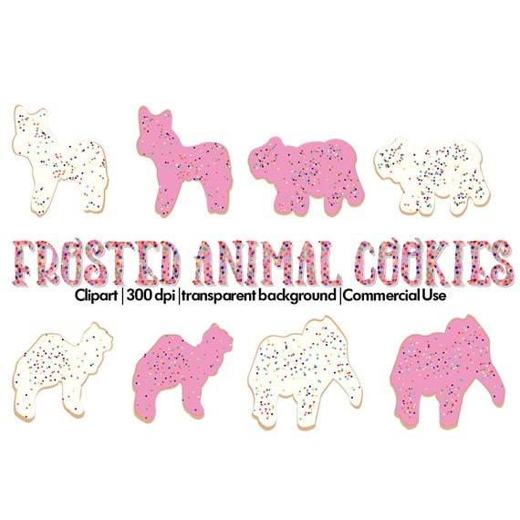 FROSTED ANIMAL CRACKER Clipart Commercial Use Clipart