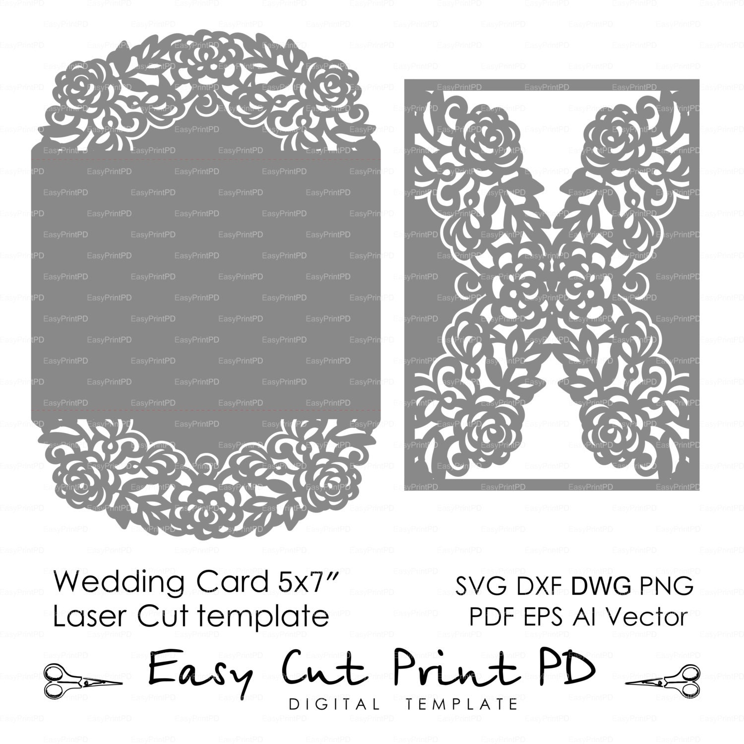 Download Wedding invitation Pattern Card 57 Template Roses Lace