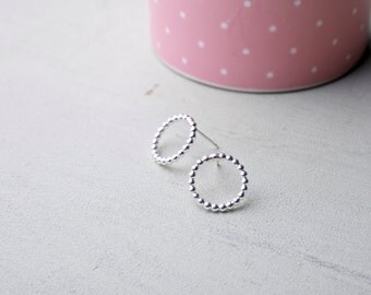 Stud Earrings, Open Circle Stud Earrings, Circle Post Earrings, Small Stud Earrings.
