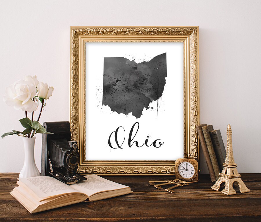 Ohio Art print Ohio state wall art Ohio state decor Ohio