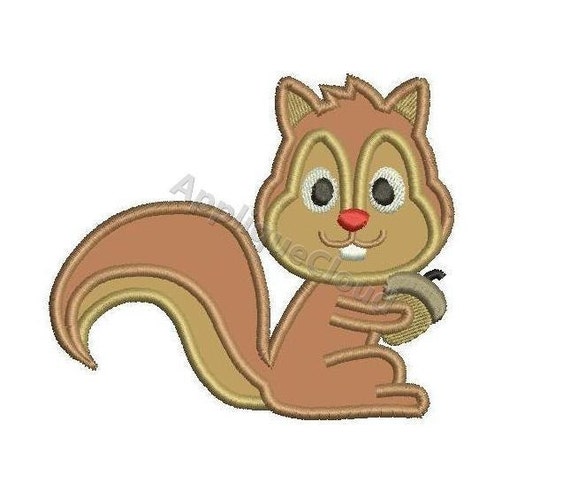 Squirrel Applique Design Squirrel Applique Pattern Instant